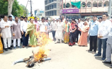 महिला कांग्रेस ने किया मीनाक्षी नटराजन का राज्यसभा नामांकन निरस्त होने का विरोध, नारेबाजी कर किया पुतला दहन, एसडीएम को दिया ज्ञापन